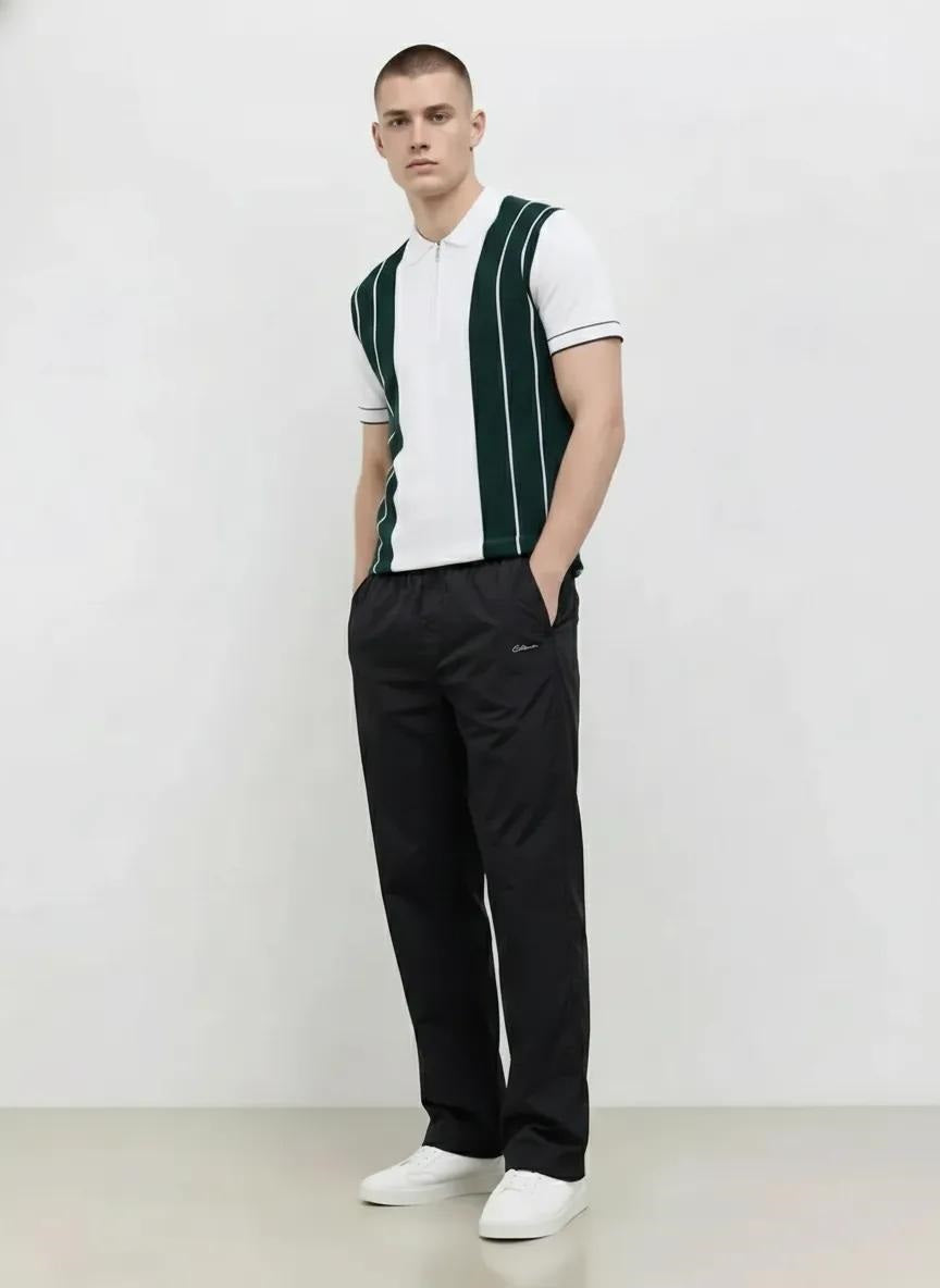 Men Black Solid Regular Fit Track Pants