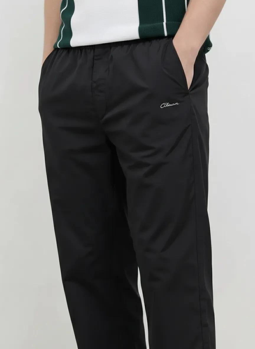 Men Black Solid Regular Fit Track Pants