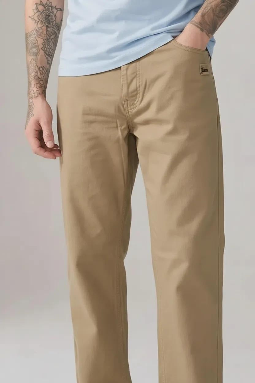 Men Khaki Regular Fit Track Pants