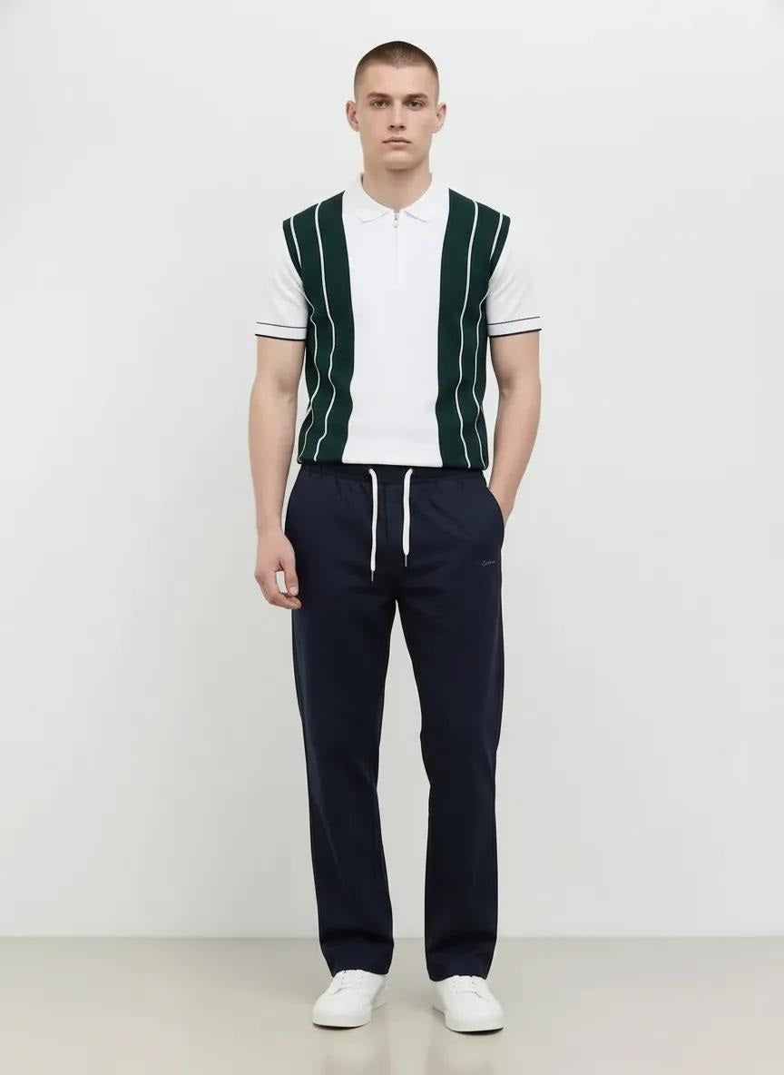 Men Navy Solid Regular Fit Track Pants