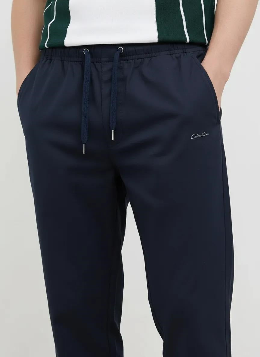 Men Navy Solid Regular Fit Track Pants