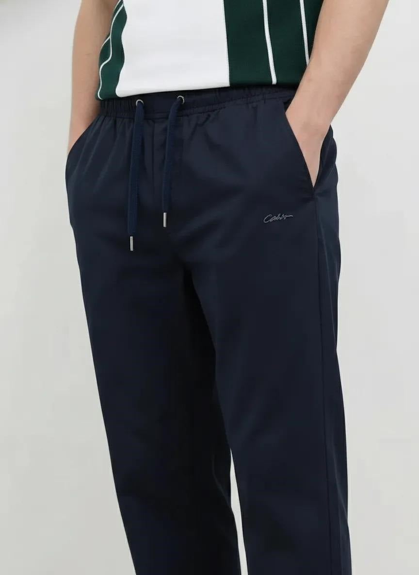 Men Navy Solid Regular Fit Track Pants