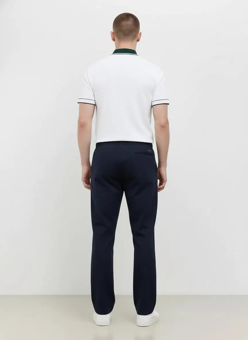 Men Navy Solid Regular Fit Track Pants