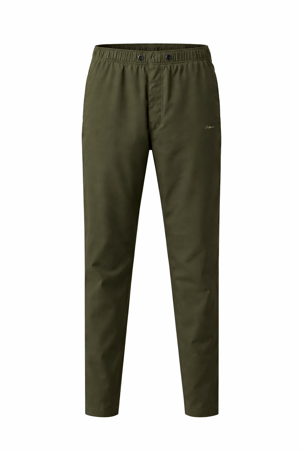 Men Olive Solid Regular Fit Track Pants