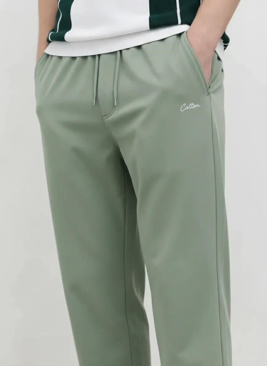 Men Sage Solid Regular Fit Track Pants