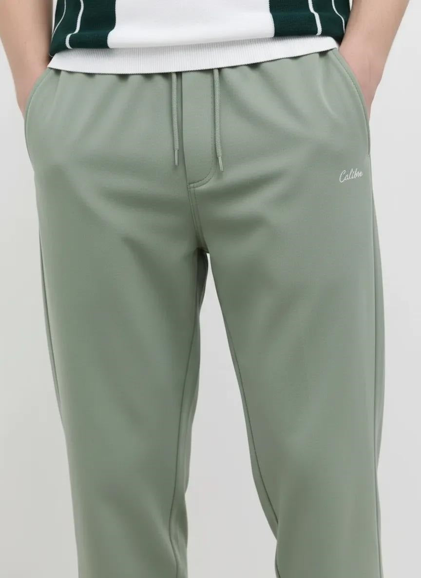 Men Sage Solid Regular Fit Track Pants