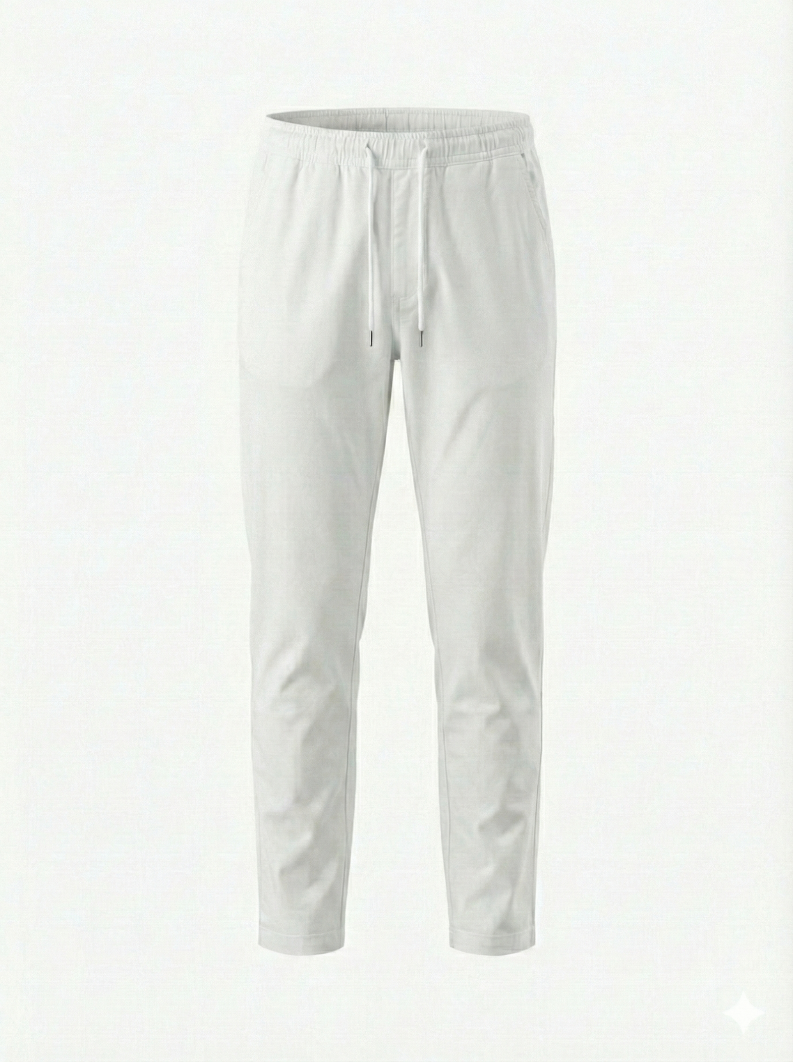 Men White Solid Regular Fit Track Pants