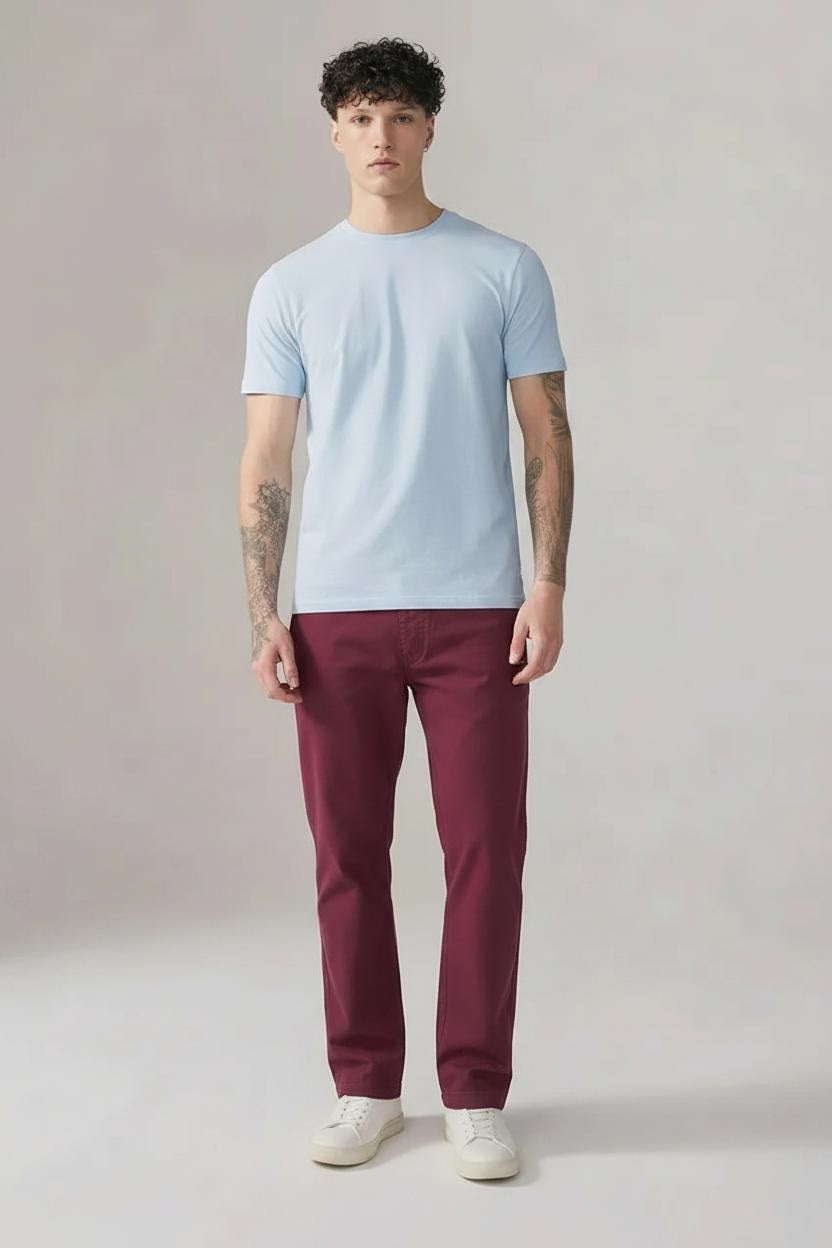 Men Wine Regular Fit Track Pants