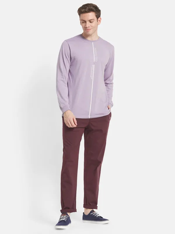 Men Maroon Solid Cotton Track Pant