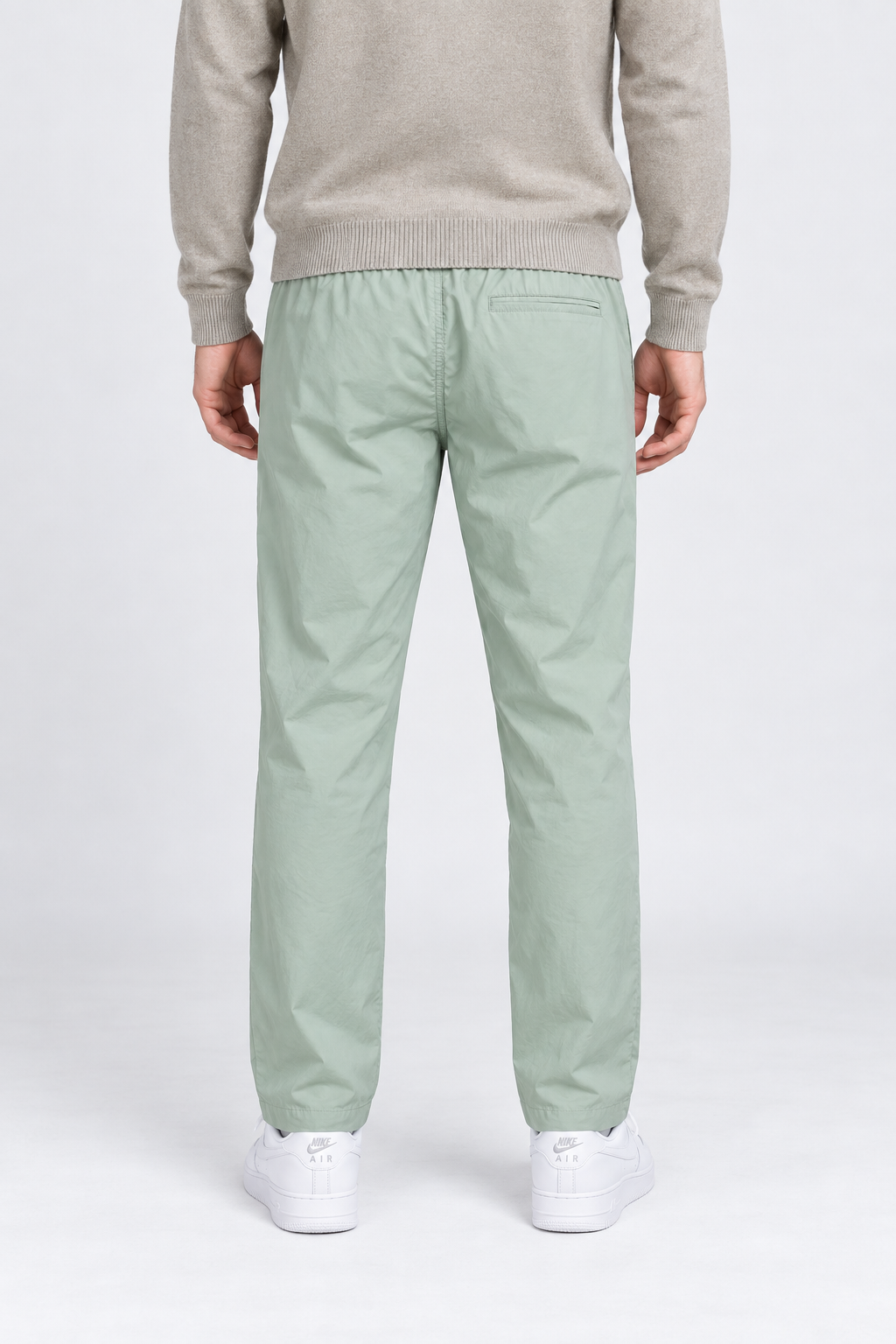 Men’s Poplin Sage Lower in Duck Colour – Regular Fit Woven Casual Pants