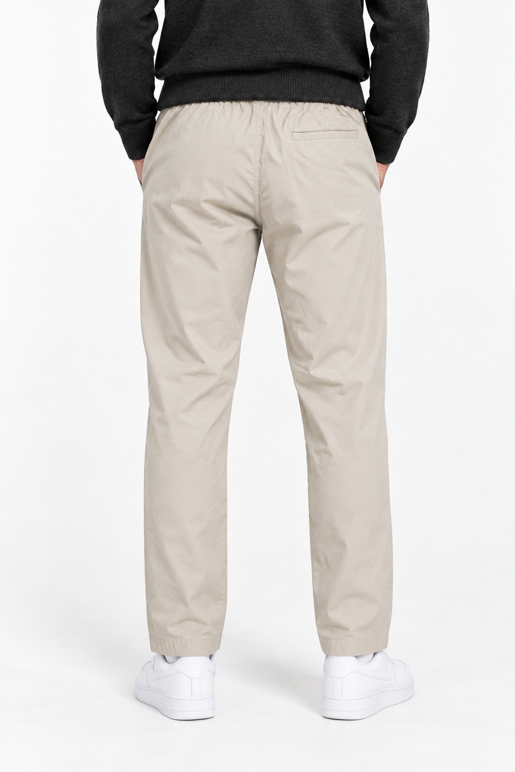 Men’s Poplin Sand Lower in Duck Colour – Regular Fit Woven Casual Pants