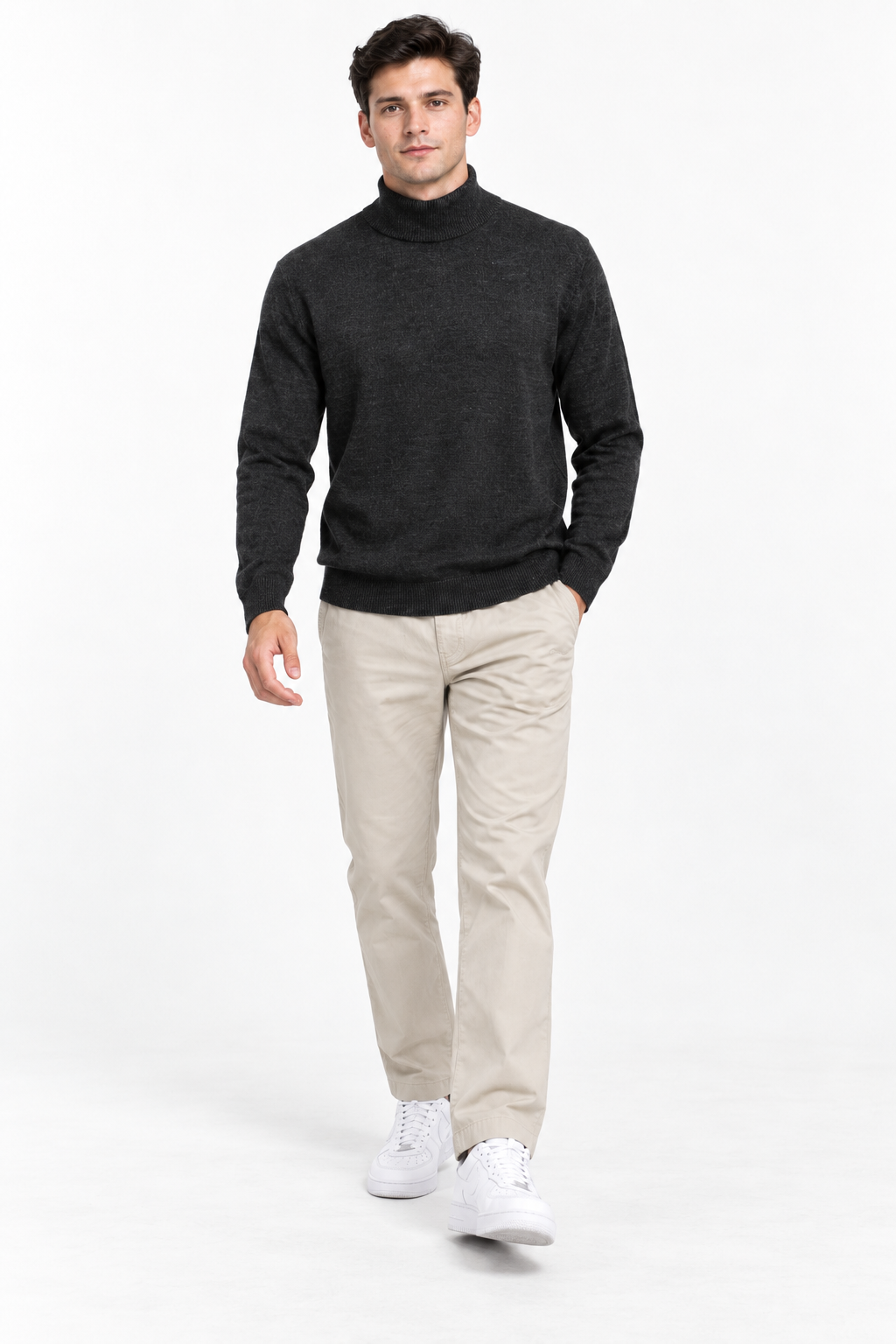 Men’s Poplin Sand Lower in Duck Colour – Regular Fit Woven Casual Pants