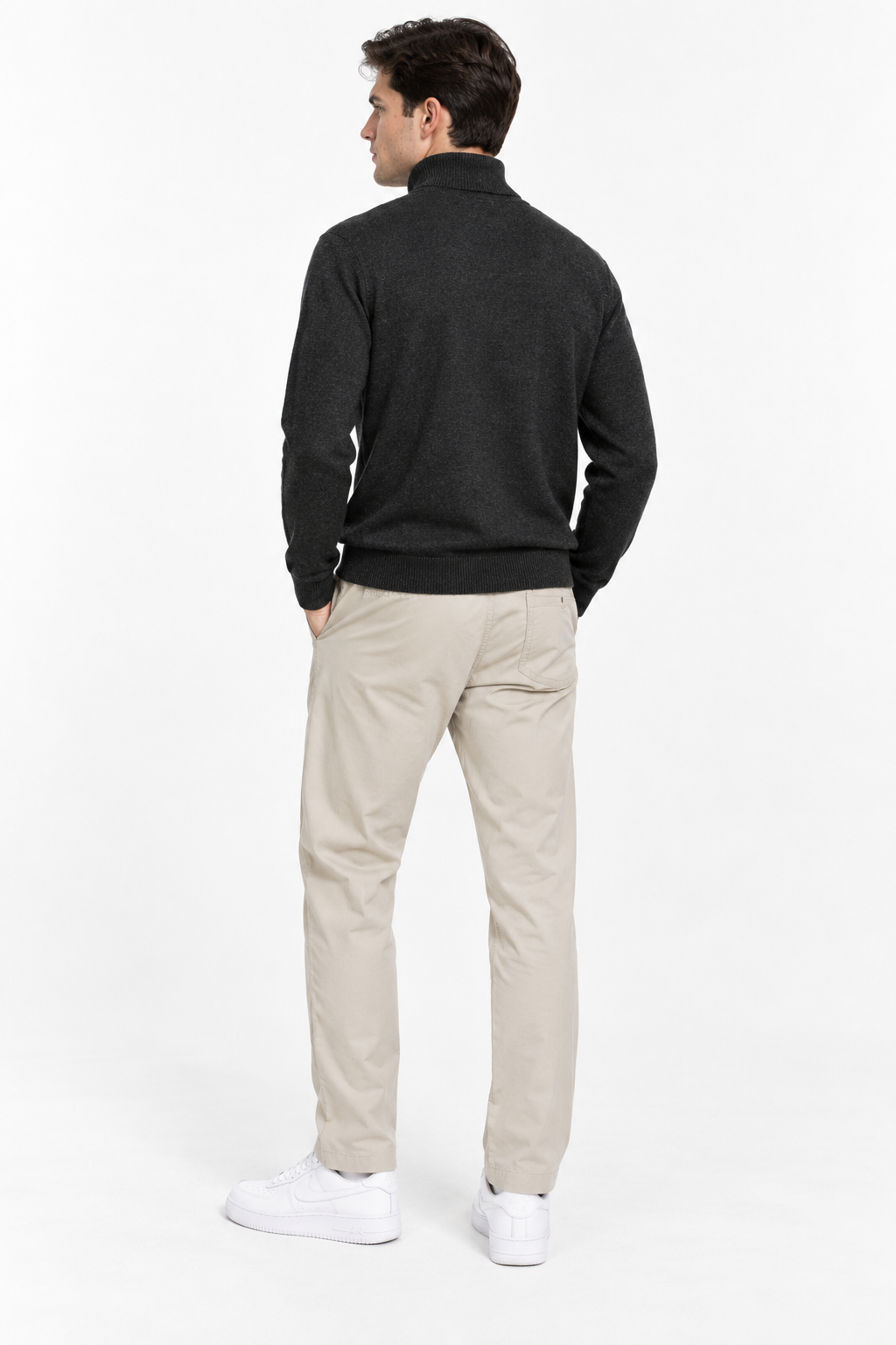 Men’s Poplin Sand Lower in Duck Colour – Regular Fit Woven Casual Pants
