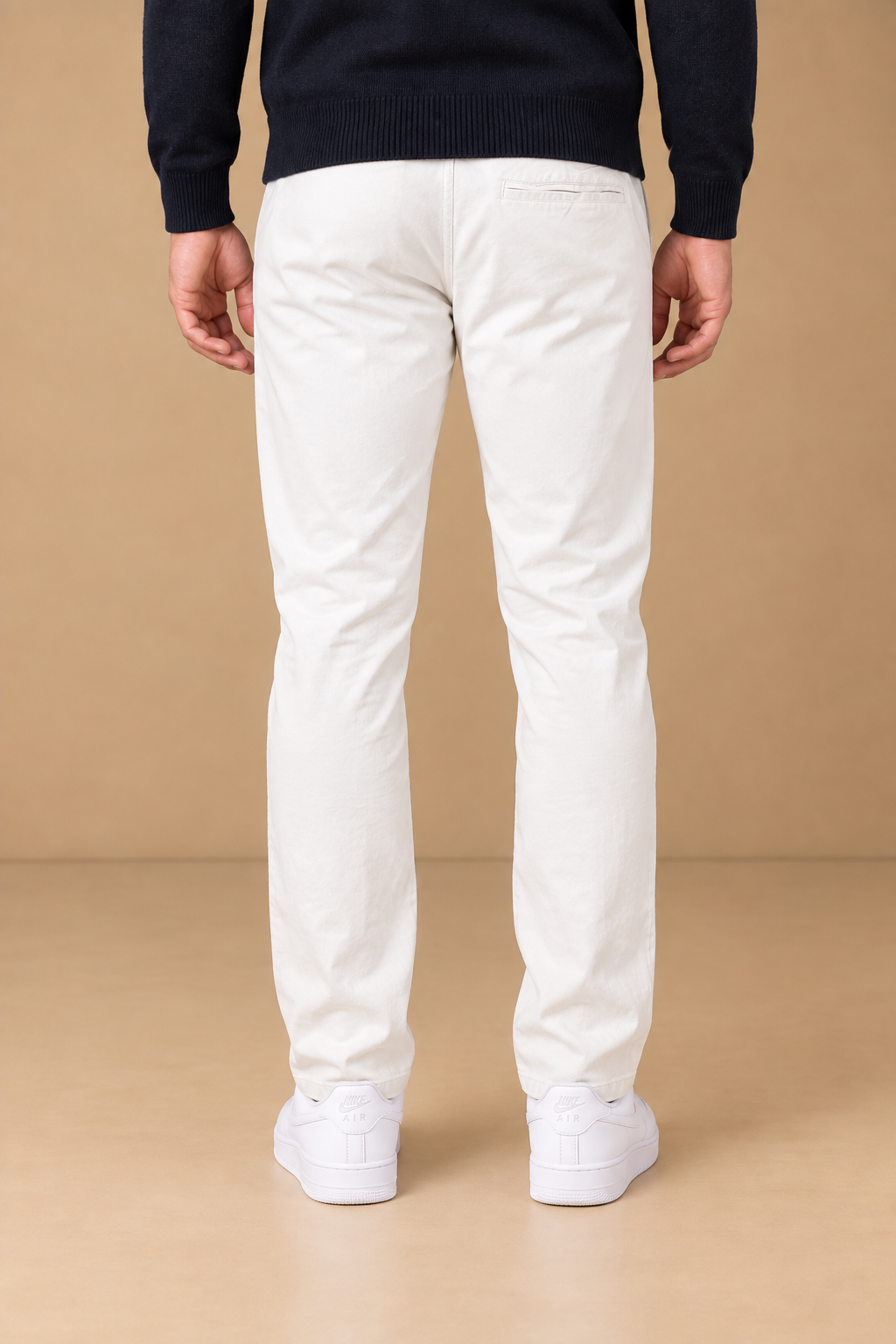 Men’s Poplin Sage Lower in White Colour – Regular Fit Woven Casual Pants