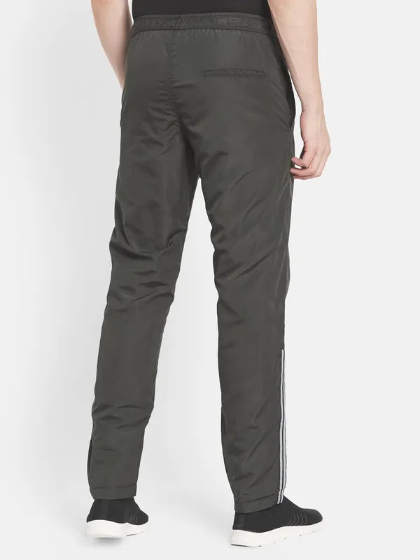 Men Green Solid Cotton Track Pants