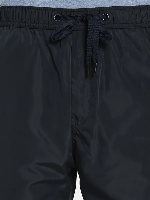 Men Navy Blue Solid Cotton Track Pants