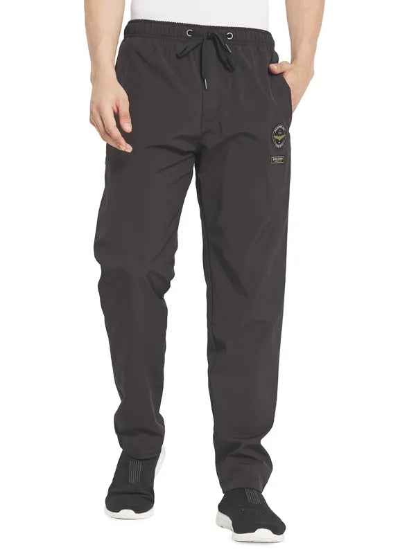 Octave Men Black Solid Cotton Track Pants