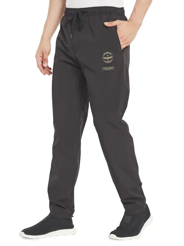 Octave Men Black Solid Cotton Track Pants