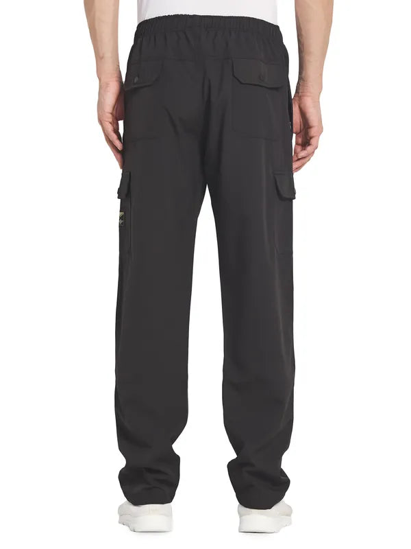 Octave Men Black Solid Cotton Track Pants