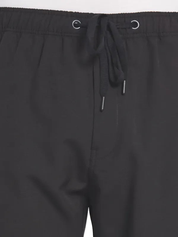 Octave Men Black Solid Cotton Track Pants