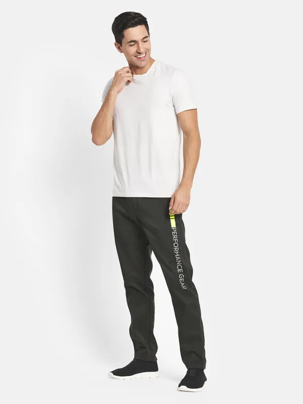 Men Olive Cotton Track Pants