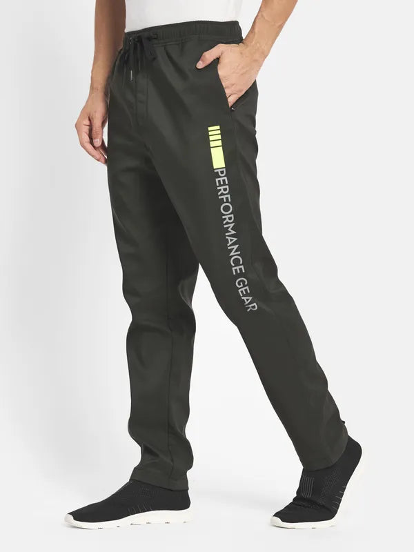 Men Olive Cotton Track Pants