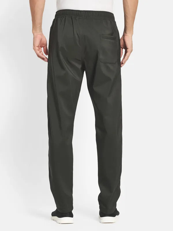 Men Olive Cotton Track Pants