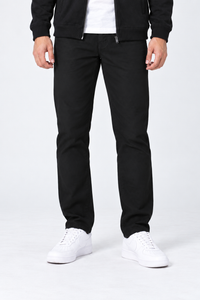 Men’s Regular Fit Woven Cotton Blend Jersey Lower – Black