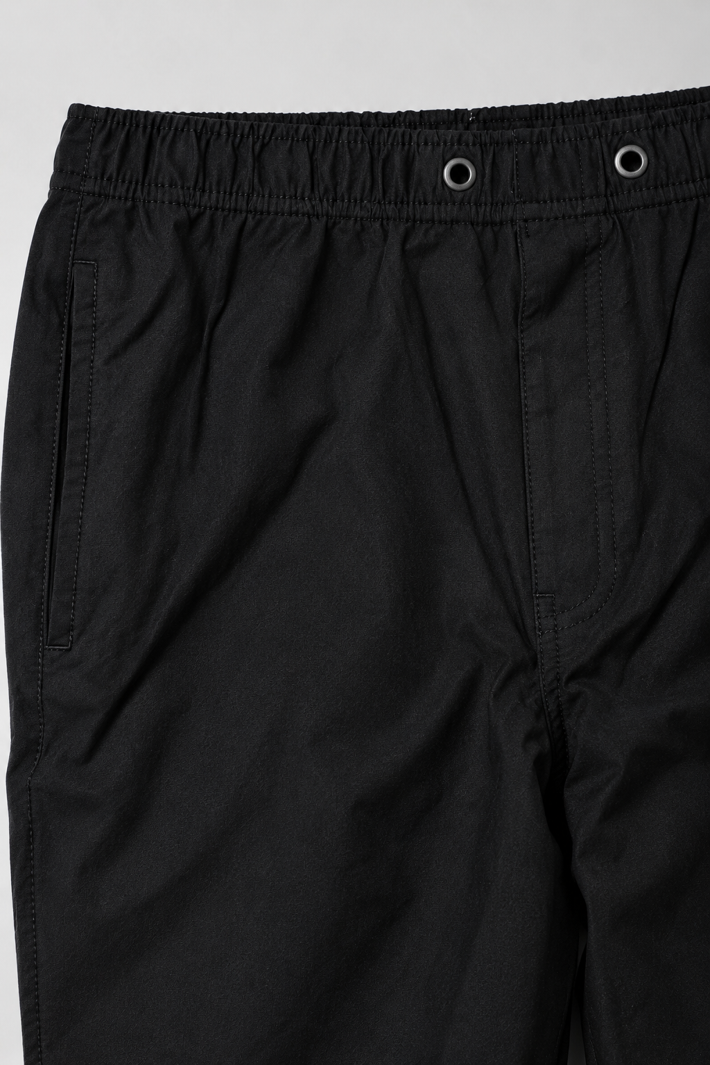 Men’s Regular Fit Woven Cotton Blend Jersey Lower – Black