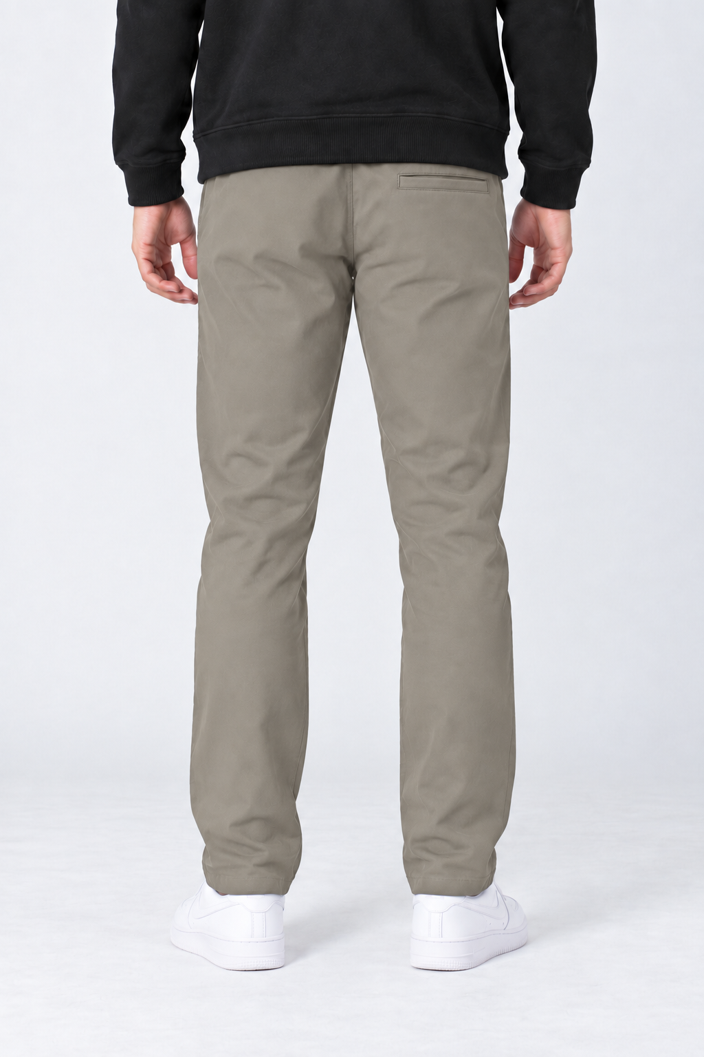 Men’s Regular Fit Woven Cotton Blend Jersey Lower – Cement