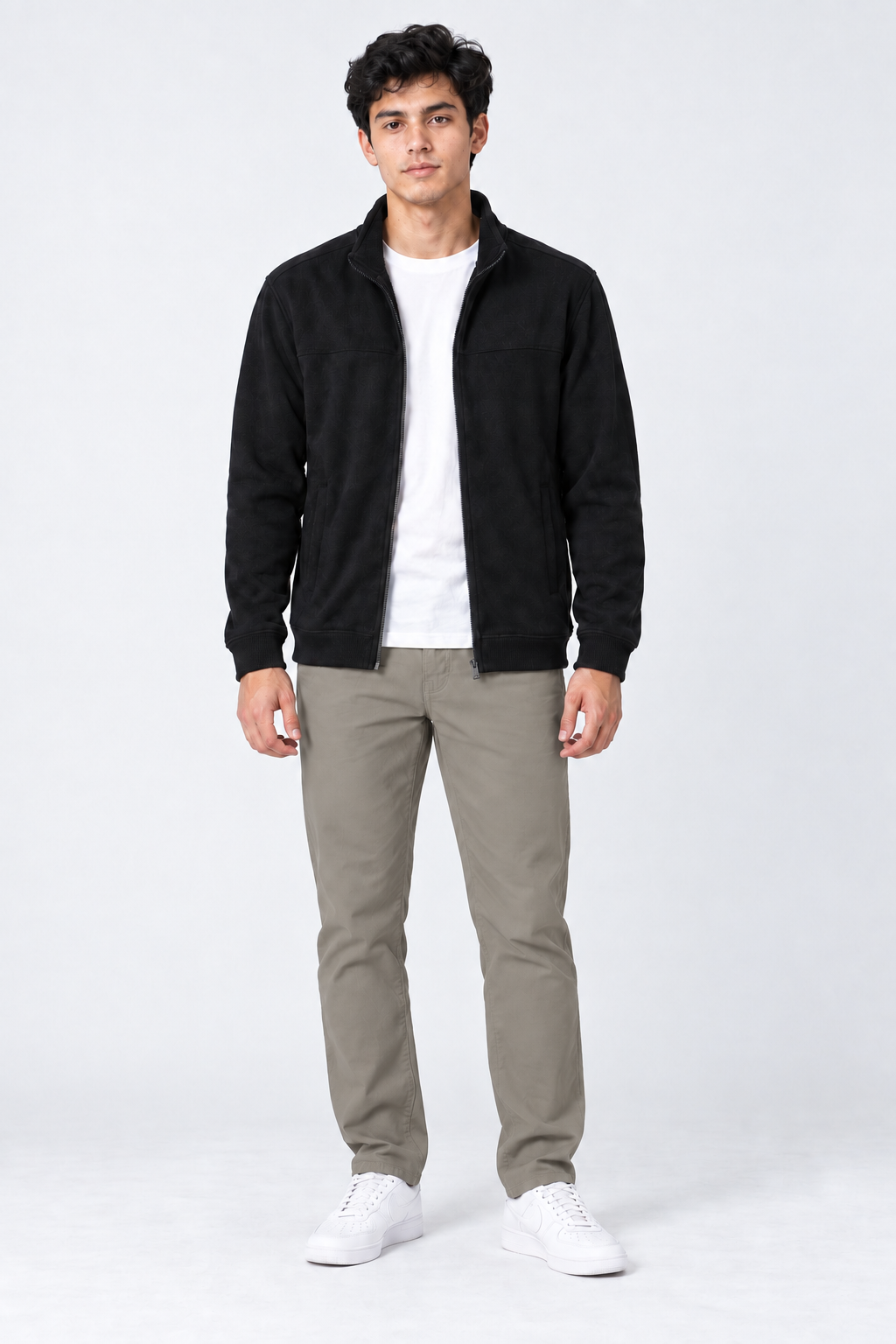 Men’s Regular Fit Woven Cotton Blend Jersey Lower – Cement