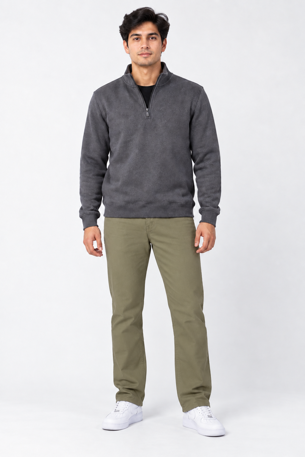 Men’s Regular Fit Woven Cotton Blend Jersey Lower – Light Olive