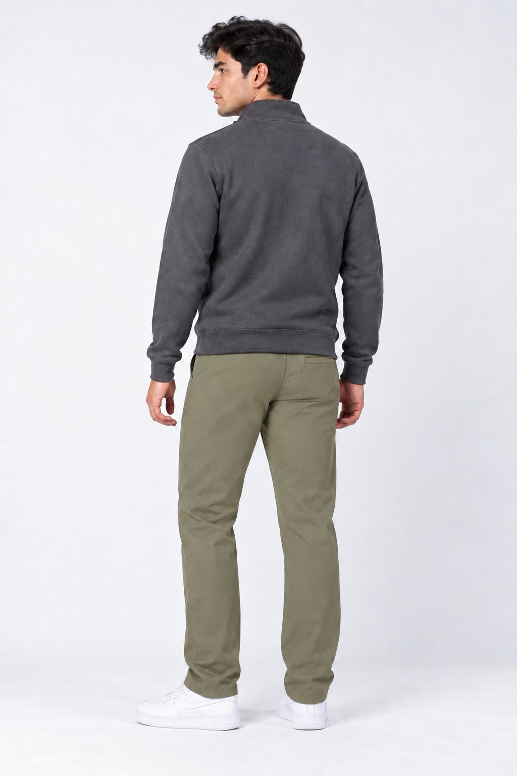 Men’s Regular Fit Woven Cotton Blend Jersey Lower – Light Olive