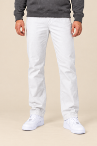Men’s Regular Fit Woven Cotton Blend Jersey Lower – White