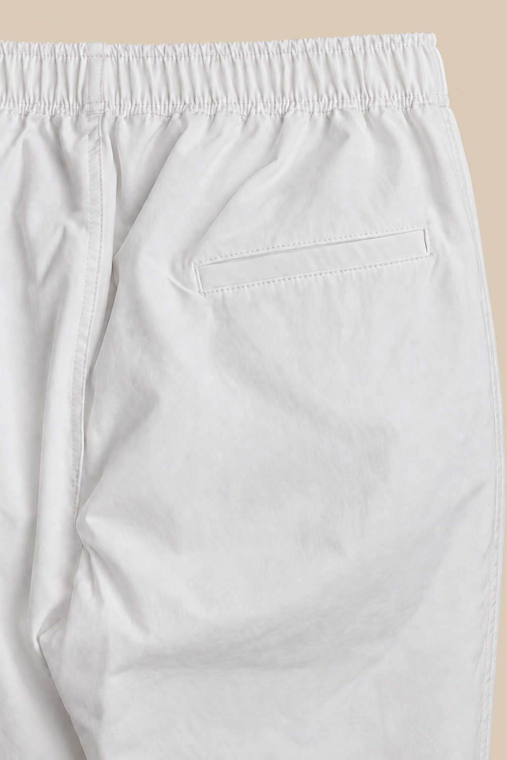 Men’s Regular Fit Woven Cotton Blend Jersey Lower – White
