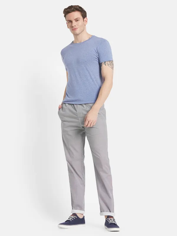 Men Grey Printed Cotton Track Pants