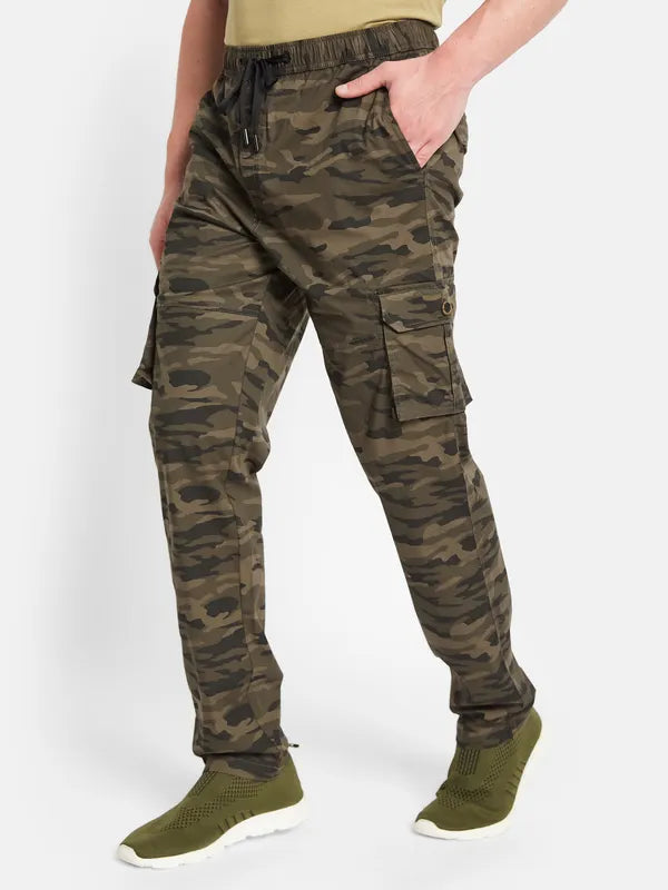 Octave Men Camouflage Printed Cotton Track Pants