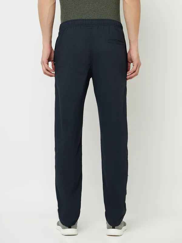 Octave Men Navy Blue Solid Track Pants