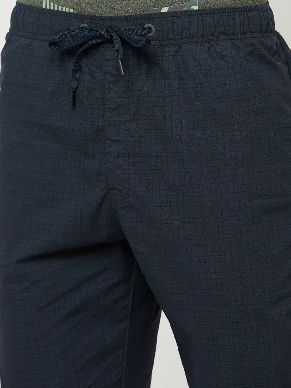 Octave Men Navy Blue Solid Track Pants
