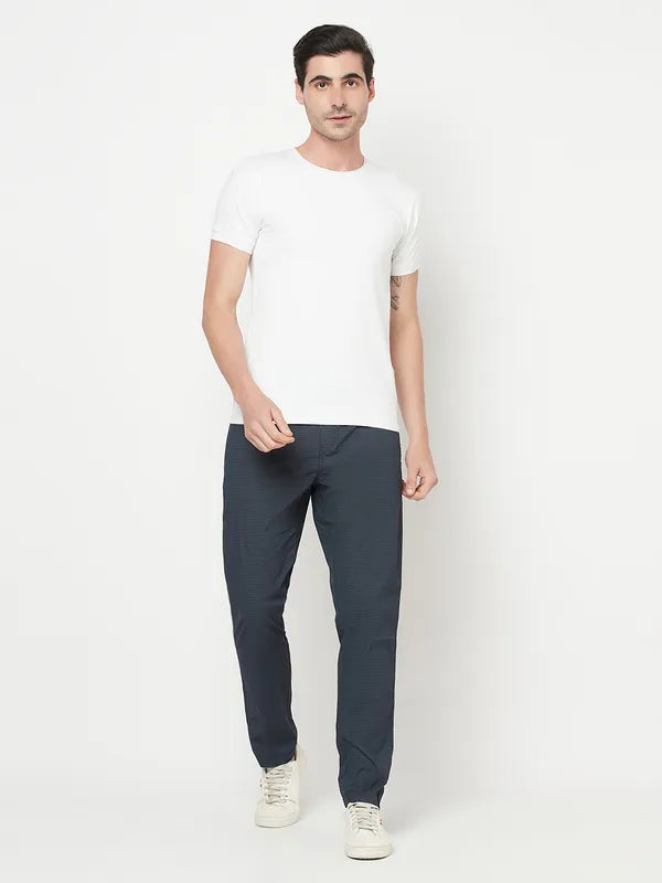 Octave Men Navy Blue Cotton Track Pants