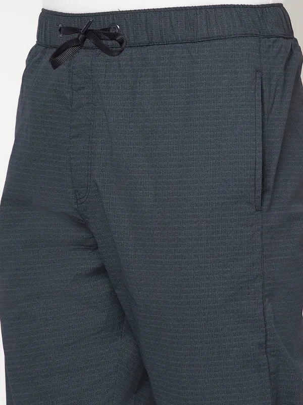 Octave Men Navy Blue Cotton Track Pants