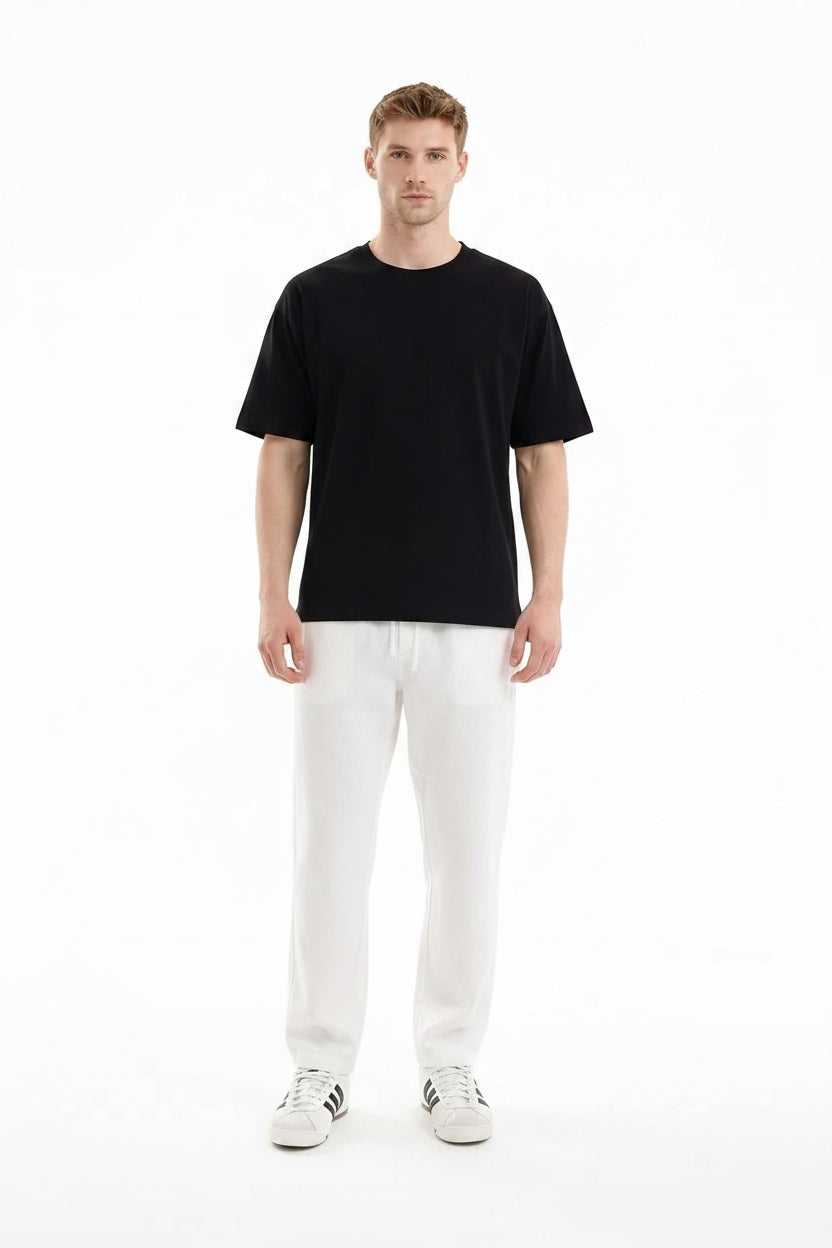 Men White Regular Fit Track Pants
