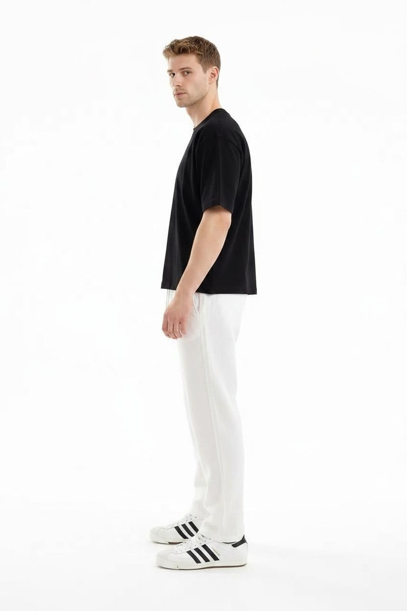 Men White Regular Fit Track Pants