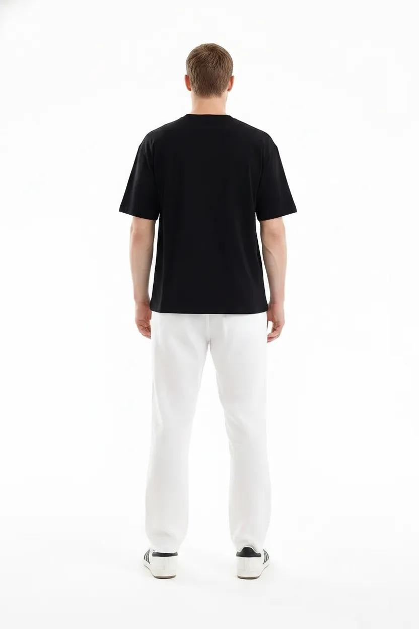 Men White Regular Fit Track Pants