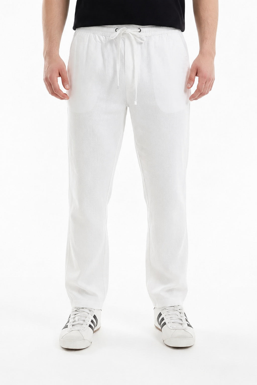 Men White Regular Fit Track Pants