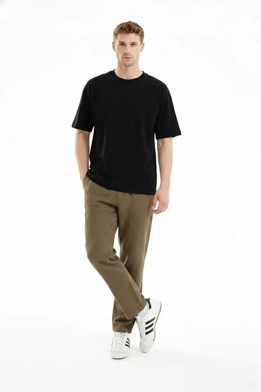 Men Duck Regular Fit Linen Cargos