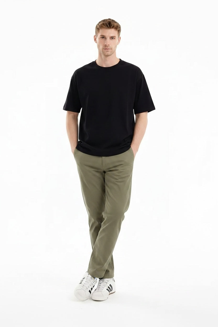 Men Light Olive Regular Fit Track Pants