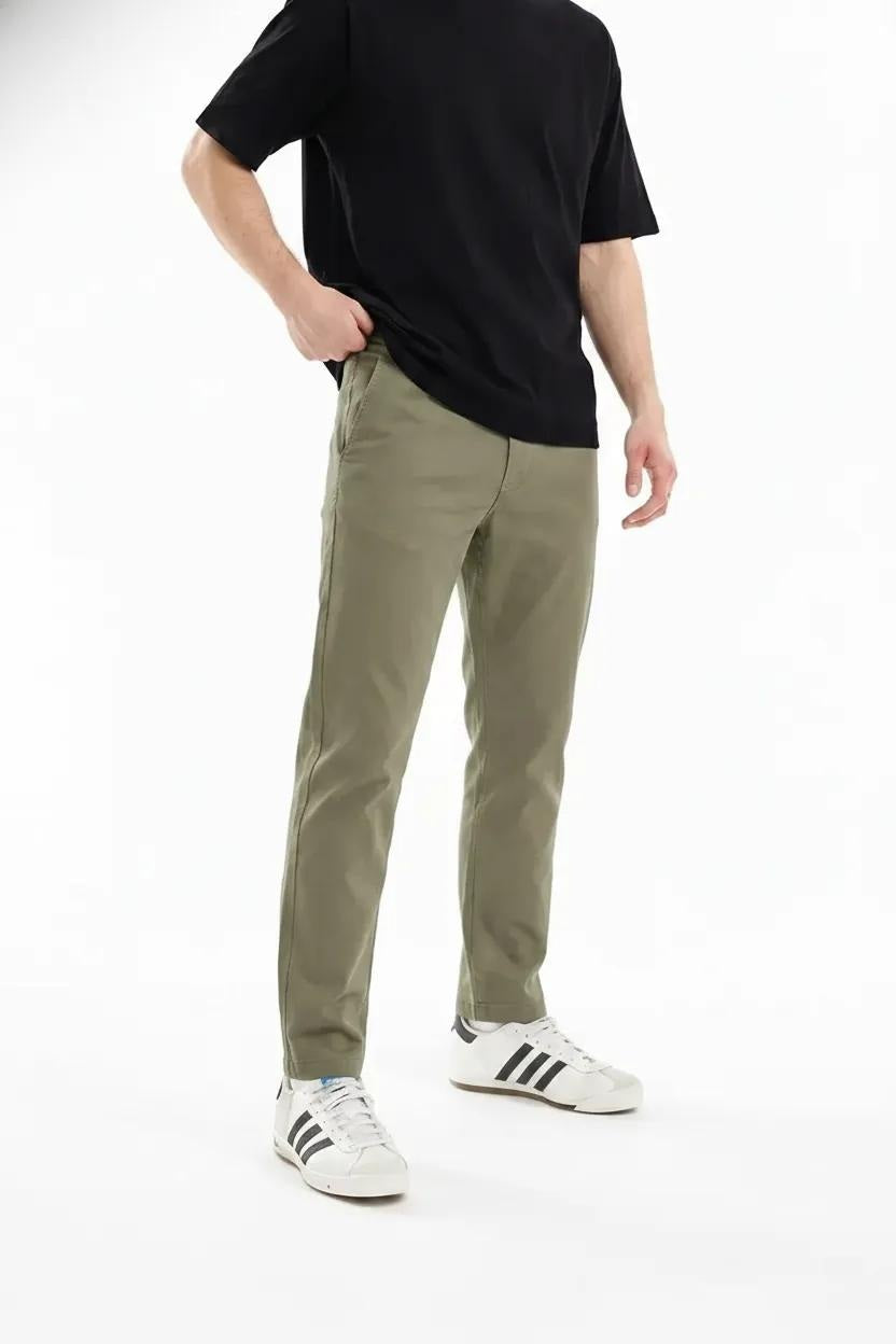 Men Light Olive Regular Fit Track Pants