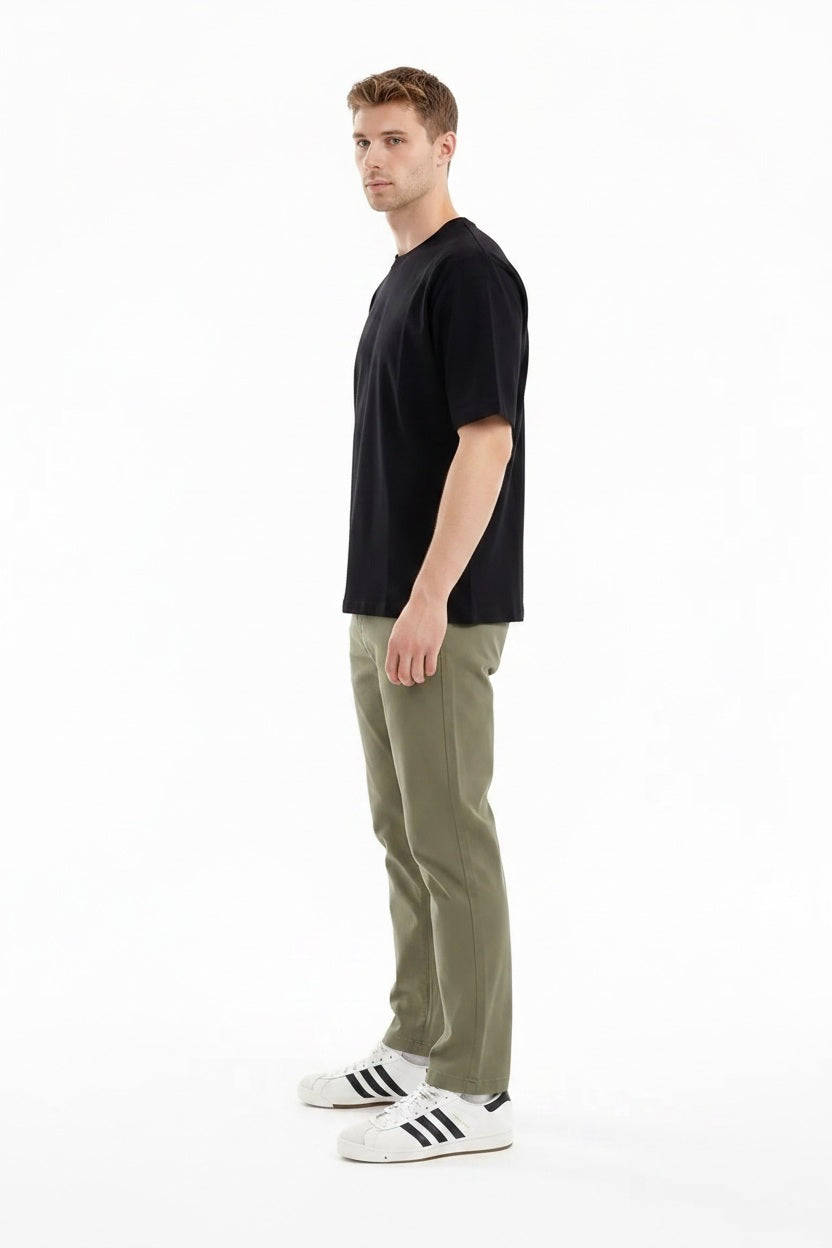 Men Light Olive Regular Fit Track Pants