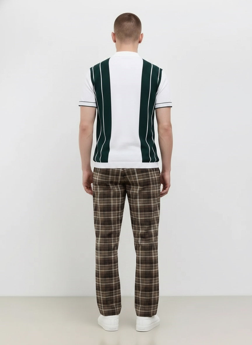 Men Regular Fit Checked Track Pants
